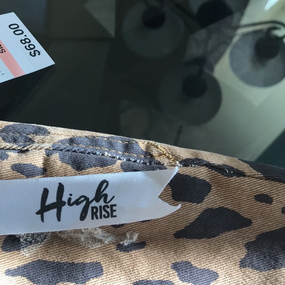 JEANS SIZE 10/30 LEOPARD SKINNY VINTAGE DISTRESSED.5 pockets w golden zip NWT❤️ - Picture 8 of 15